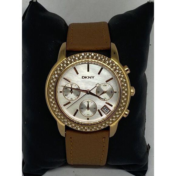 DKNY NY-8432 Women\'s Brown Leather Analog Dial Quartz Genuine Wrist Watch VK259 main image 7
